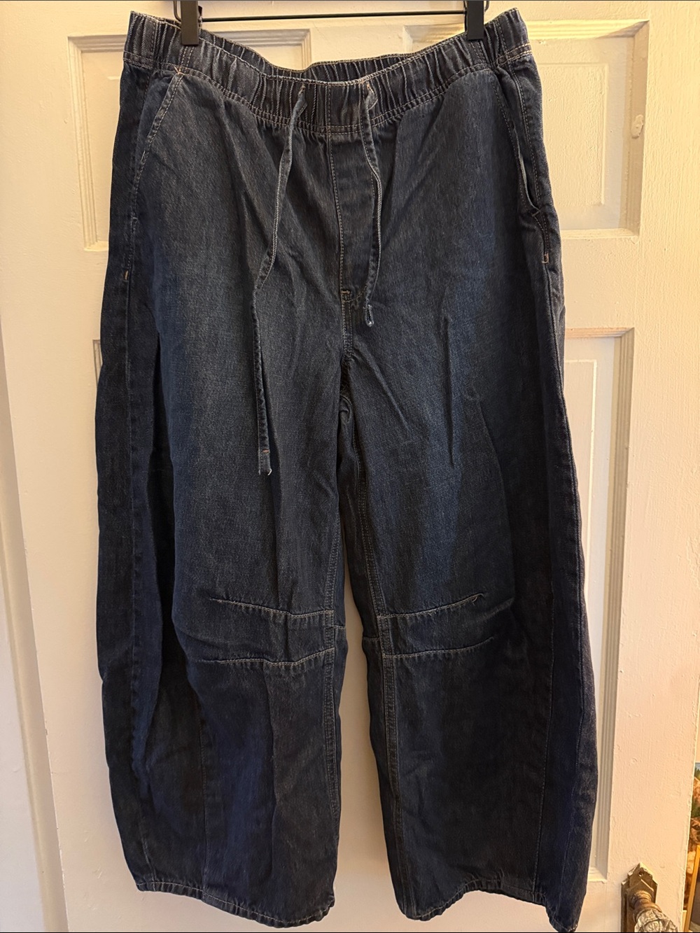 Old Navy Dark Indigo Wide-Leg Drawstring Jeans